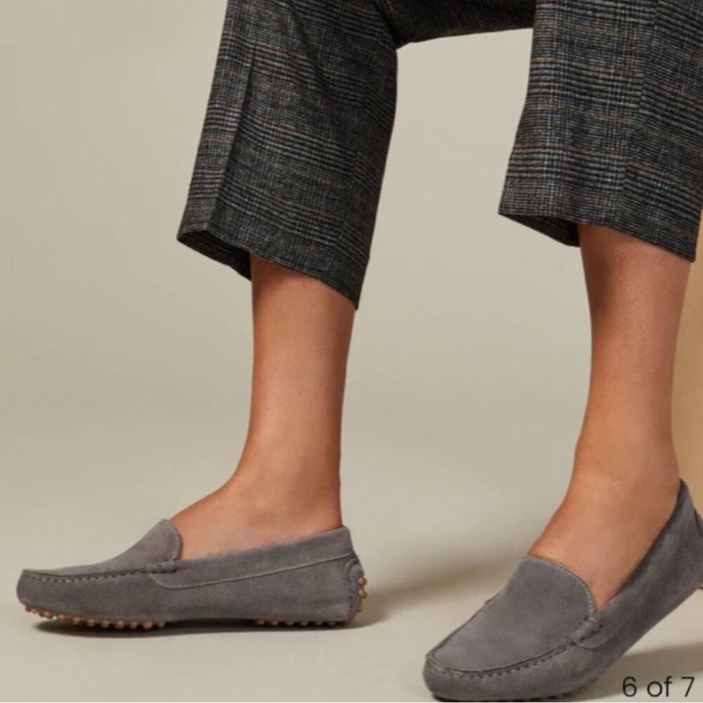 M. Gemi The Felize Suede Moccasin Gray Sz IT 38 1/2, US 8